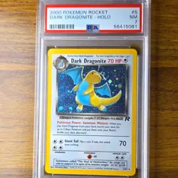 Pokemon TCG Dark Dragonite Team Rocket Holo Unlimited Rare Card 5/82 2000 PSA 7 - Image 1