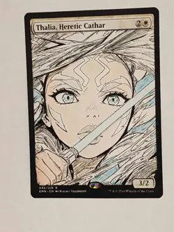 Hand Painted Altered Art Mtg land card Anime girl Thalia, Heretic Cathar Ahsoka - Image 1
