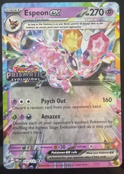 Pokemon Espeon EX TCG Double Rare Holo Card 034/131 SV Prismatic Evolutions MINT - Image 1