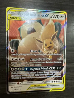 Eevee & Snorlax GX 120/181 Sm-Team Up Holo Card Near Mint Condition - Image 2