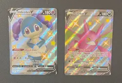Indeedee V & Crobat V - Pokemon TCG - 2 Card Lot (Full Art Shiny Rare Holo) - Image 1