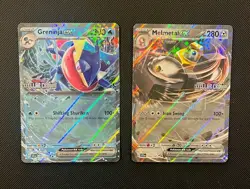 Greninja & Melmetal - Pokemon TCG - 2 Card Lot (Stellar Crown Stamped EX Holo) - Image 1