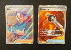 Choy & Blowtorch - Pokemon TCG - 2 Card Lot (Full Art Ultra Rare Trainer Holo) - Image 1