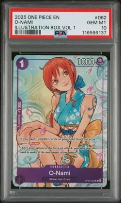O-Nami (Illustration Box Vol.1) OP05-062 One Piece Promotion Cards Foil PSA 10 - Image 1