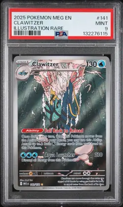 Clawitzer #141 Illustration Rare EN-Mega Evolution Pokemon Card PSA 9 2025 - Image 1