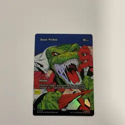 Beast Within BORDERLESS FOIL Mythic 0033 MAR Magic The Gathering Spider-Man MTG - Image 1