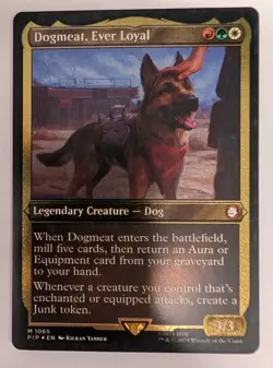 Dogmeat, Ever Loyal (Display) FOIL ETCHED Thick Stock Fallout - MTG MYTHIC - Image 1