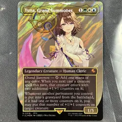 Yuna, Grand Summoner 0216 Borderless Surge Foil Commander: FINAL FANTASY MTG TCG - Image 1