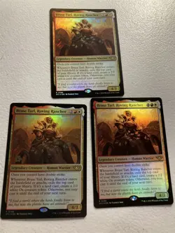 3 x mtg foil Bruse Tarl Roving Rancher, Outlaws of Thunder Junction, unplayed - Image 1