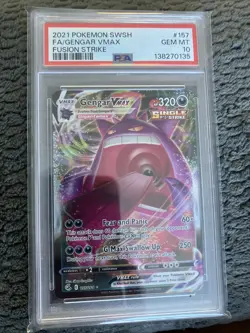 Pokemon Gengar VMAX Fusion Strike Full Art #157 PSA 10 Gem Mint - Image 1