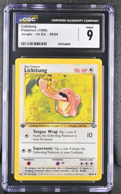 CGC MINT 9 Pokemon Lickitung 38/64 1999 Jungle 1st Edition - Image 1