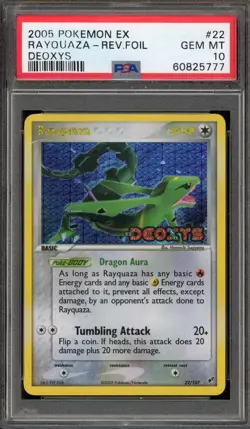 Pokemon Rayquaza EX Deoxys Reverse Holo Rare #22 PSA 10 Gem Mint - Image 1