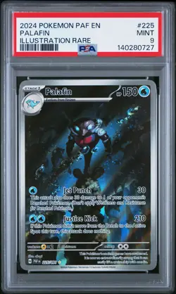 2024 POKEMON PAF EN-PALDEAN FATES ILLUSTRATION RARE #225 PALAFIN PSA 9 - Image 1