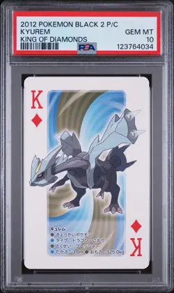 2012 POKEMON BLACK 2 PLAYING CARDS KING OF DIAMONDS KYUREM PSA 10 - Image 1