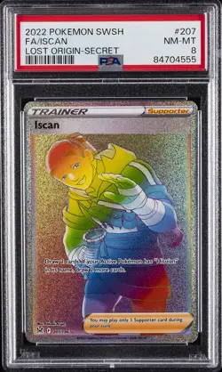 2022 POKEMON SWORD & SHIELD LOST ORIGIN SECRET #207 FULL ART/ISCAN PSA 8 - Image 1