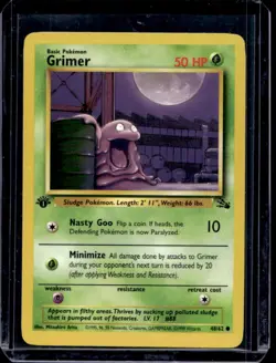 1999 Pokemon Fossil 1st Edition Grimer #48/62 - Image 1