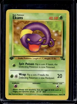1999 Pokemon Fossil 1st Edition Ekans #46/62 - Image 1