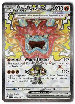 Hearthflame Mask Ogerpon ex 192/167 Double Rare Foil Twilight Masquerade Pokemon - Image 1