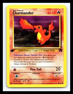 💥 CHARMANDER 1st Edition Pokemon TCG 2000 Team Rocket Set Non HOLO # 50/82 - Image 1