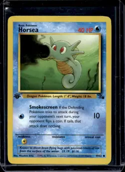 1999 Pokemon Fossil 1st Edition Horsea #49/62 - Image 1