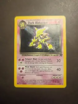 Dark Alakazam 1/82 Holo - 2000 Pokemon Team Rocket Unlimited Damaged Creases HP - Image 1