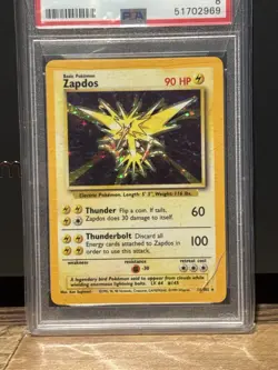 1999 Pokemon Base Set Zapdos Holo #16/102 PSA 8 NM-MT WOTC - Image 3