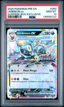 2025 POKEMON PRE EN-PRISMATIC EVOLUTIONS #060 UMBREON EX PSA 10 - Image 1