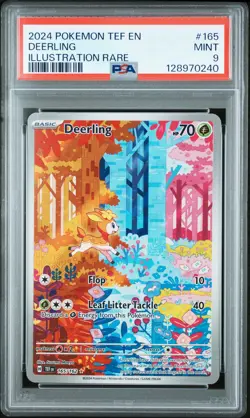 2024 POKEMON TEF EN-TEMPORAL FORCES ILLUSTRATION RARE #165 DEERLING PSA 9 - Image 1