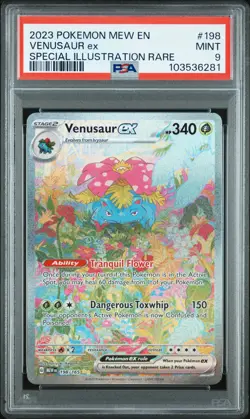 2023 POKEMON MEW EN-151 SPECIAL ILLUSTRATION RARE #198 VENUSAUR EX PSA 9 - Image 1