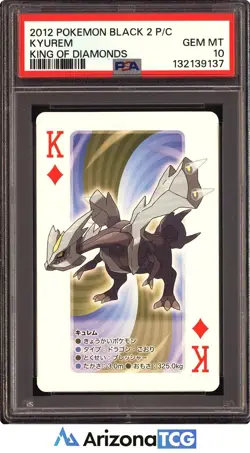 Pokemon 2012 Kyurem King Of Diamonds Pokemon Black 2 Playing Card PSA 10 - Image 1