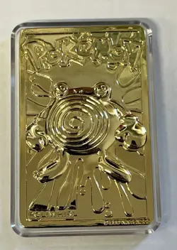 1999 Burger King Pokemon Pokeball with 23K Gold Plated Card POLIWHIRL Red Bx COA - Image 2