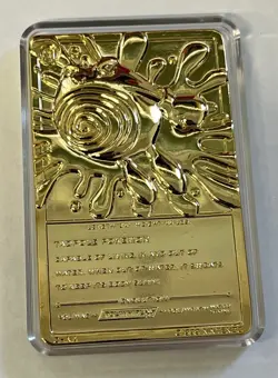 1999 Burger King Pokemon Pokeball with 23K Gold Plated Card POLIWHIRL Red Bx COA - Image 3