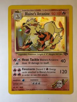 Pokemon TCG Blaine's Arcanine Gym Challenge 1/132 Holo Rare 2000 90 HP - Image 1