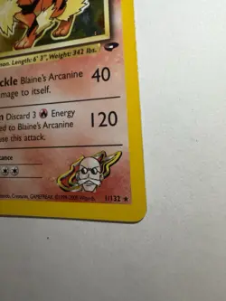 Pokemon TCG Blaine's Arcanine Gym Challenge 1/132 Holo Rare 2000 90 HP - Image 3