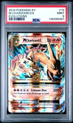 2016 POKEMON XY EVOLUTIONS 13 M CHARIZARD EX PSA 9 - Image 1