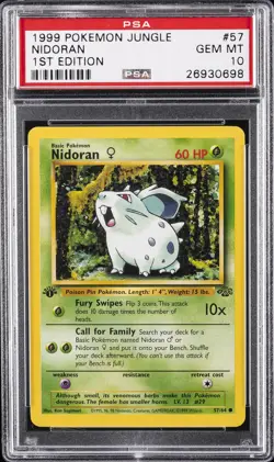 1999 POKEMON JUNGLE 1ST EDITION #57 NIDORAN PSA 10 - Image 1