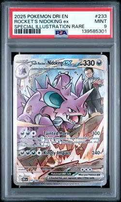 2025 POKEMON DRI SPECIAL ILLUSTRATION RARE #233 TEAM ROCKET'S NIDOKING EX PSA 9 - Image 1