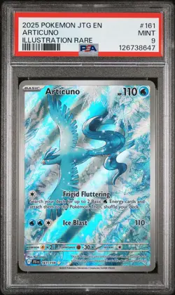 2025 POKEMON JTG EN-JOURNEY TOGETHER ILLUSTRATION RARE #161 ARTICUNO PSA 9 - Image 1