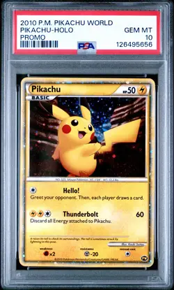 2010 POKEMON WORLD COLLECTION DO NOT USE PIKACHU-HOLO PSA 10 - Image 1