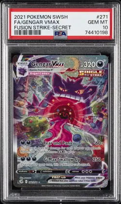 2021 POKEMON SWORD & SHIELD FUSION STRIKE SECRET FULL ART/GENGAR VMAX PSA 10 - Image 1