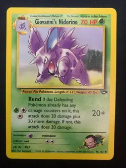 GIOVANNI'S NIDORINO - 45/132 - GYM CHALLENGE - POKEMON CARD - LP - Image 1
