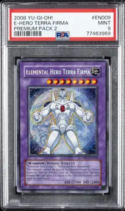 2008 YU-GI-OH! PREMIUM PACK 2 #EN009 ELEMENTAL HERO TERRA FIRMA PSA 9 - Image 1