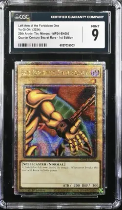 2024 YU-GI-OH! MP24-EN005 LEFT ARM OF THE FORBIDDEN ONE 1ST EDITION CGC 9 QCR - Image 1