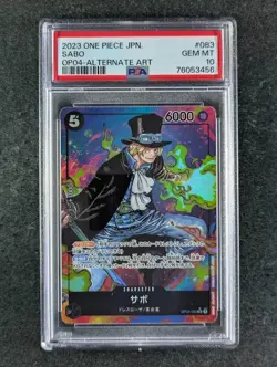 2023 One Piece SABO #OP04-083 Borderless Alternate Art Super Rare JPN PSA 10 - Image 1