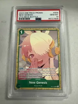 PSA 10 One Piece Card Game New Genesis ST11-004 Uta Promo Alt Art Film Red - Image 1