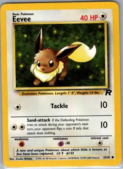 Eevee 55/82 Non Holo Team Rocket - Pokemon Card - LP - Image 1
