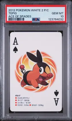 2012 POKEMON WHITE 2 PLAYING CARDS ACE OF SPADES TEPIG PSA 10 - Image 1