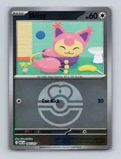 Skitty 165 Pokemon Ascended Heroes Reverse Holo Friend Ball Pattern Card NM+ - Image 1