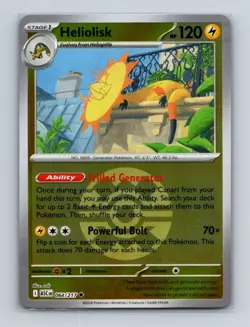 Heliolisk 064 Pokemon Ascended Heroes Reverse Holo Friend Ball Pattern Card NM+ - Image 1