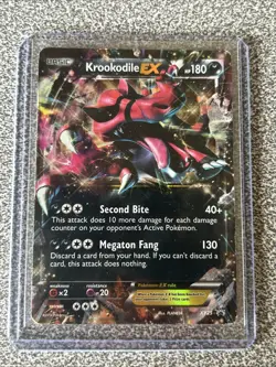 2014 POKEMON KROOKODILE EX HP 180 BLACK STARS XY 25 FULL HOLO PROMO FOIL CARD - Image 1